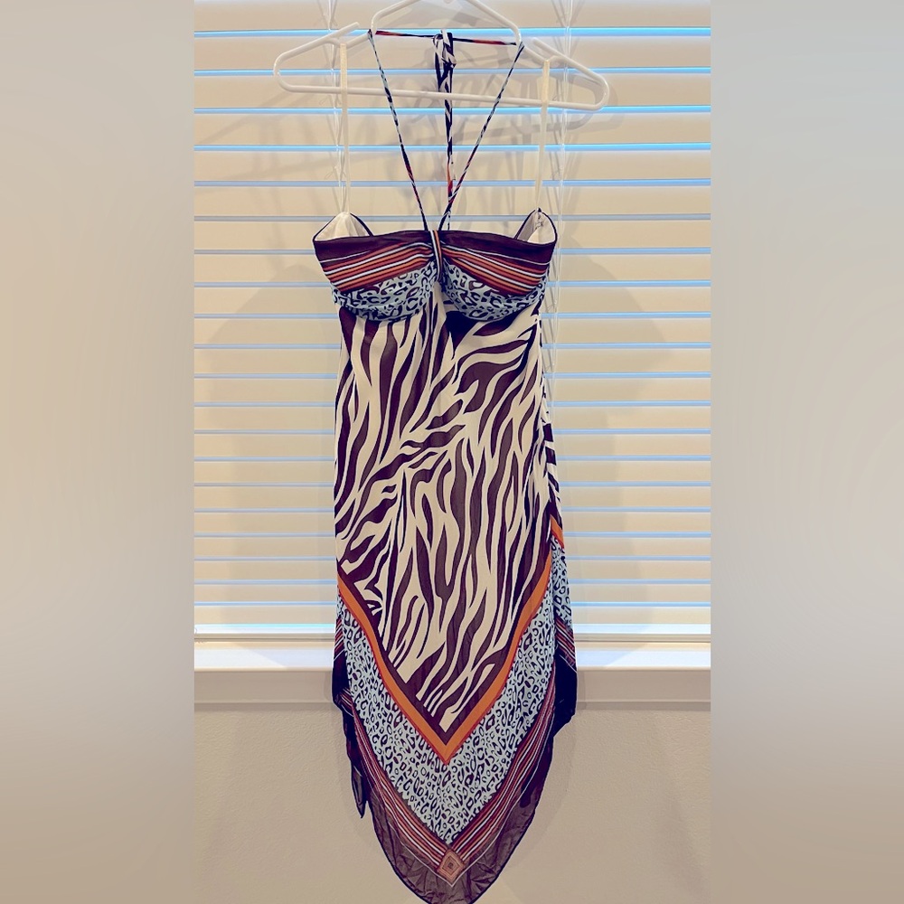 Max And Cleo Zebra/Leopard Print Halter Dress - image 1